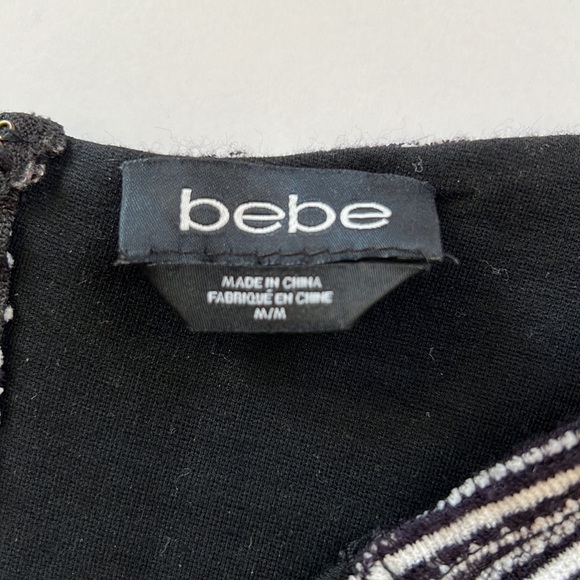 Bebe Short Sleeve Crop Criss Cross Front Top - Picture 2 of 5